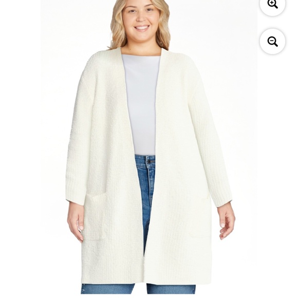Time and Tru Women’s Winter White LongLine Cardigan Sweater Size XL NWT - Picture 2 of 3